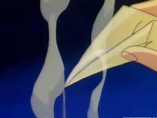 Träldomen japanska animen sugande medlem och fingrar röv